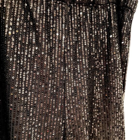 Black Sequin Wide Leg Party Pants Women’s L Sparkly Evening Holiday NYE Dancing - Picture 3 of 7